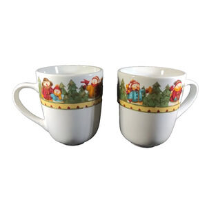 Gibson Christmas Snowmen Coffee Cocoa Cups Mug Lot Of 2